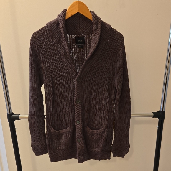 arvust Other - Stylish Men's Cardigan Sweater in Rich Brown